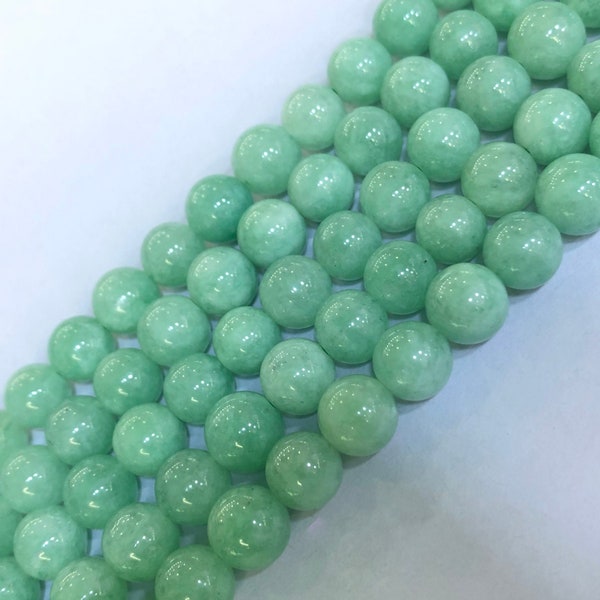 Emerald Jade Beads, Chalcedony Beads Smooth Round Beads 6mm, 8mm, 10mm, 12mm, 14mm