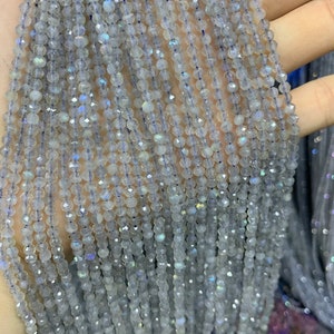 Faceted Labradorite Loose Beads: Rainbow Flash Gemstone, DIY Jewelry (2mm, 3mm, 4mm)