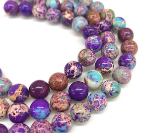 Marble vein--4-12mm purple violet Impression Jasper round ball loose beads necklace bracelett earrings jewelry