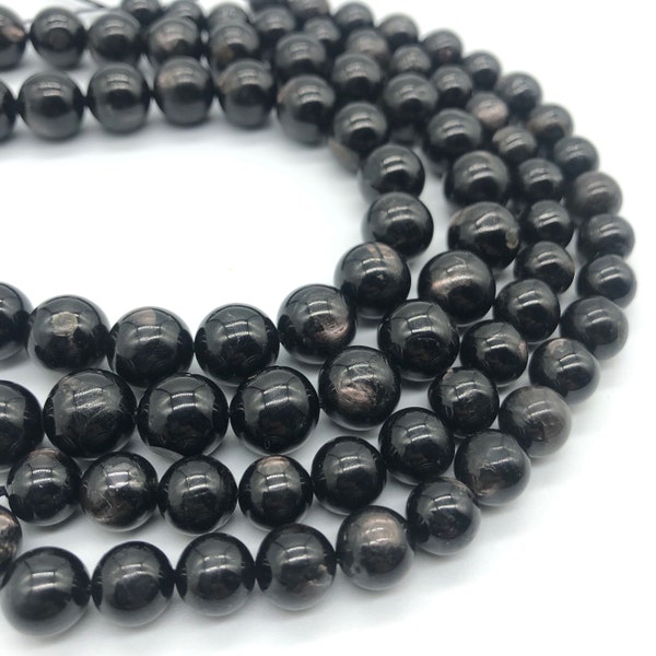 Hypersthene Smooth Round Beads, Genuine Hypersthene Beads, 6mm, 8mm, 10mm, Loose Beads, Chatoyant Gemstone Beads