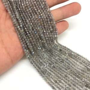 Faceted Labradorite Beads: AAA Quality, Round Crystal Jewelry (2mm, 3mm, 4mm)