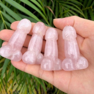 2 Inch Rose Quartz Phallus: Hand Carved Crystal Bachelorette Gift