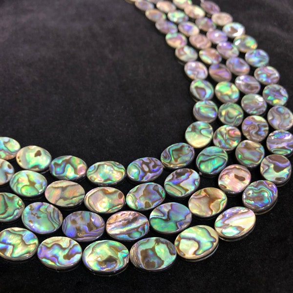 Natural Abalone Shell Beads Oval Paua Shell Full Strand 8*10mm, 10*14mm, 12*16mm, 13*18mm