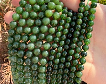 Genuine Natural Russian Siberian Jade Beads Round DIY Bracelet Kit