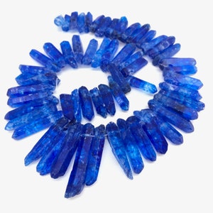 Crystal Quartz Points Beads, Bulk Crystal Points, Drilled Crystals, Quartz Crystal Stick Beads, Crystal Point Beads
