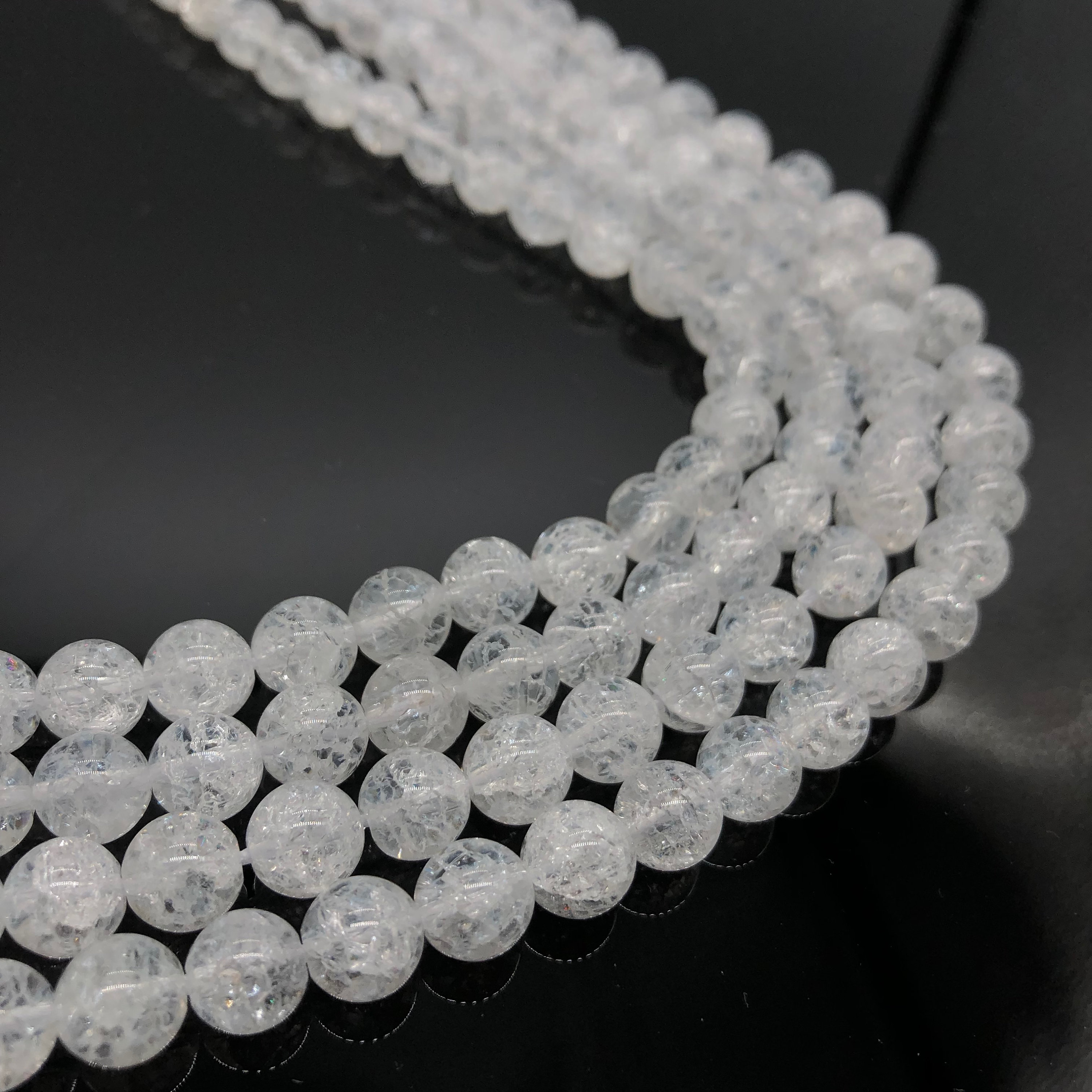 Quality AAA Natural Crackle Quartz Beads Round Smooth Clear Etsy