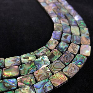 Rectangle Abalone Shell Beads: Natural Paua Shell Pendant Supplies