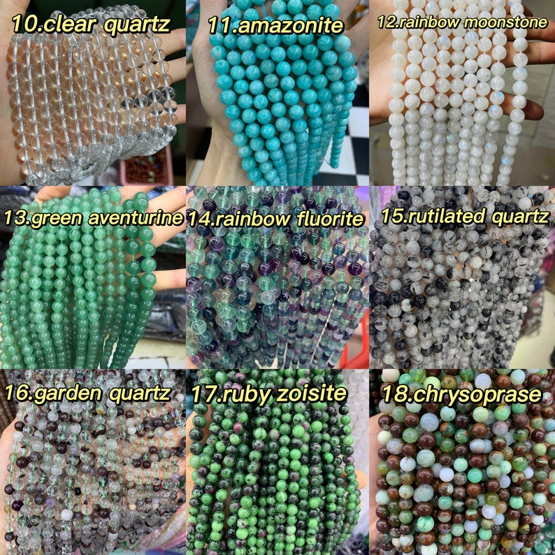 High Quality Gemstone Beads Wholesale, Round Smooth Beads, Real Crystal Beads, Bracelet Beads, 6mm, 8mm, 10mm, Citrine, Malachite zdjęcie 3