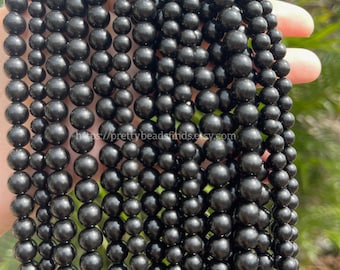 AAA Natural Jet Gemstone Beads: Round Black Crystal Beads (6mm, 8mm, 10mm)
