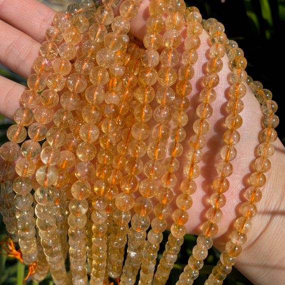Genuine Citrine Beads Real Crystal Beads No Heated Citrine Beads 6mm 8mm 10mm 12mm Wholesale Beads Bracelet Beads Etsy