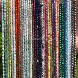 Faceted Rondelle Gemstone Beads: DIY Jewelry Making, AAA Grade
