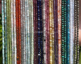 Faceted Rondelle Gemstone Beads: DIY Jewelry Making, AAA Grade