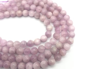 Natuurlijke kunzietkralen: ronde gladde paarse kwarts, sieraden maken