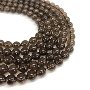 AAA Smoky Quartz Beads: Natural Round Crystal Gemstone, 6-12mm