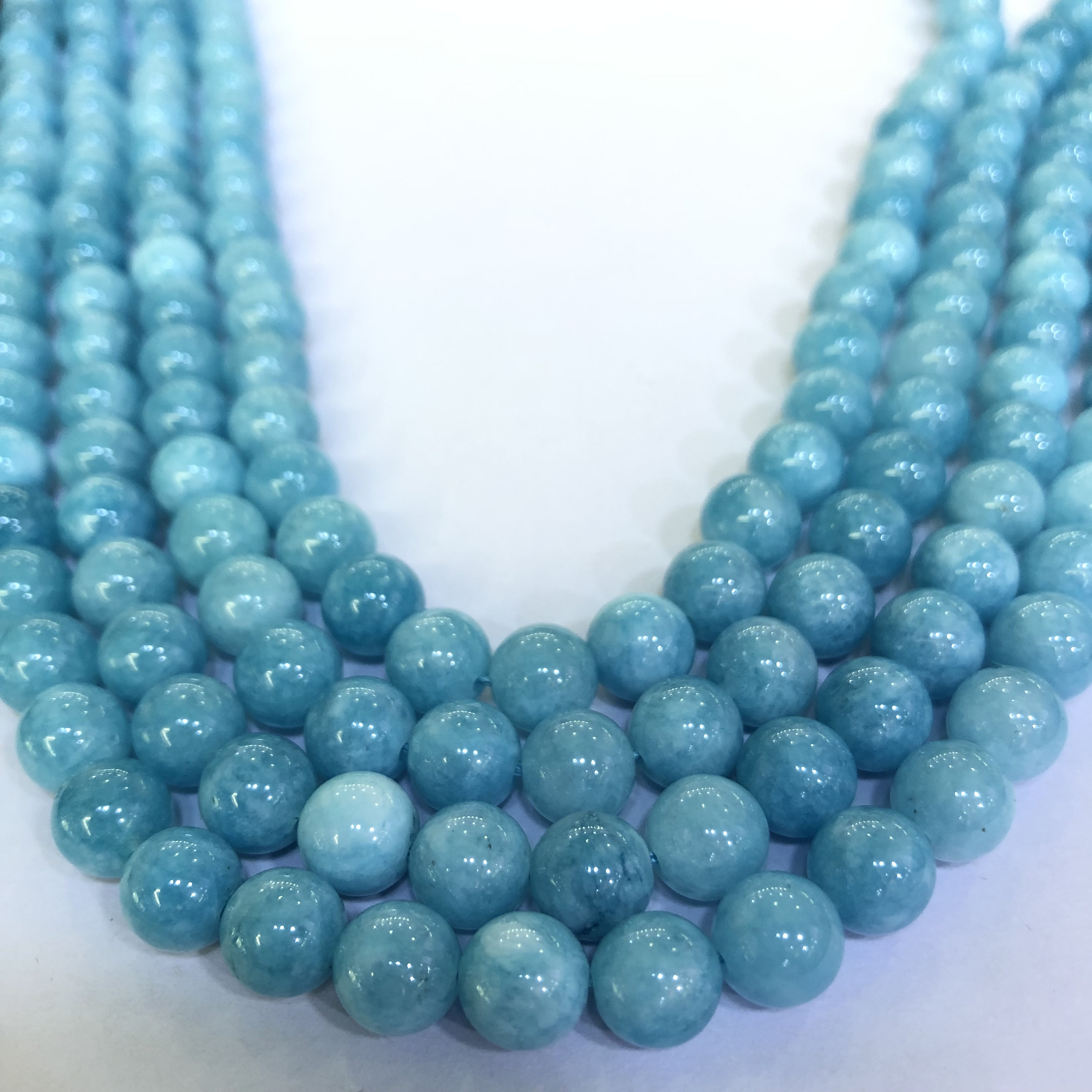 Dark Aquamarine Jade Dyed Beads Round Smooth Beads Semi Etsy UK