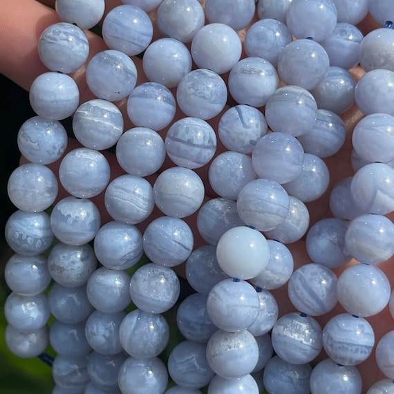 Natural Blue Lace Agate Beads Round Smooth Beads Genuine Beads Loose Beads Gemstone Beads 4mm. 6mm 8m 10mm 12mm