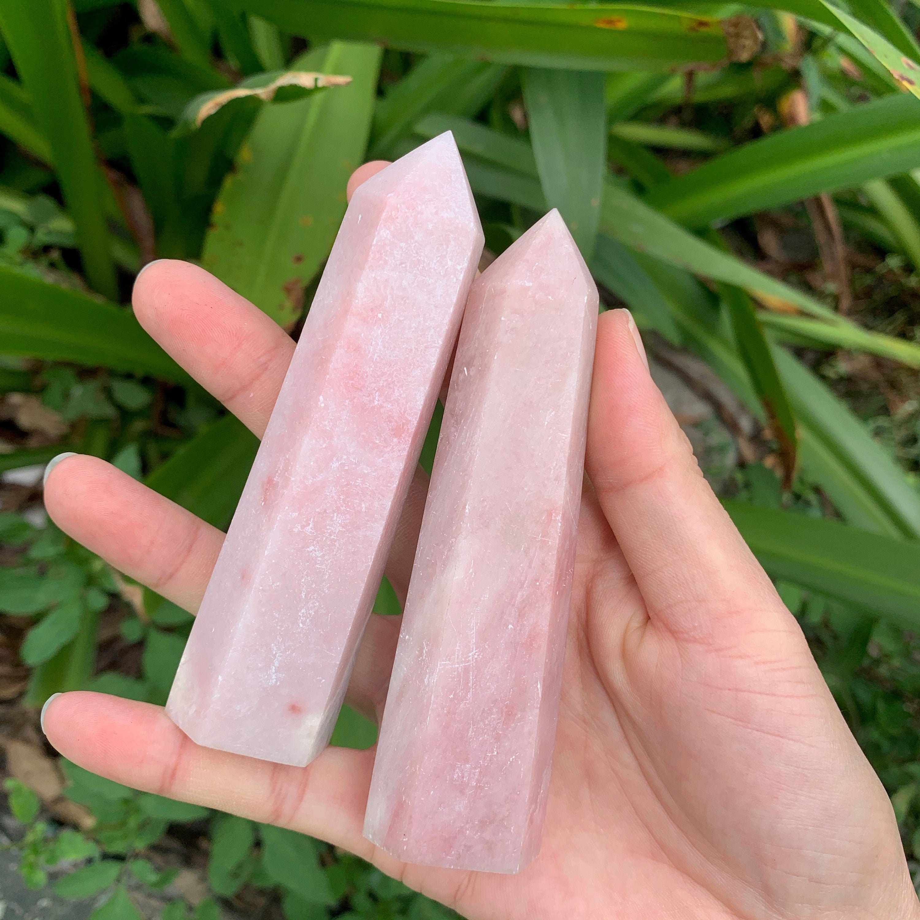34 Inches Natural Pink Opal Point Pink Opal Tower Crystal Etsy