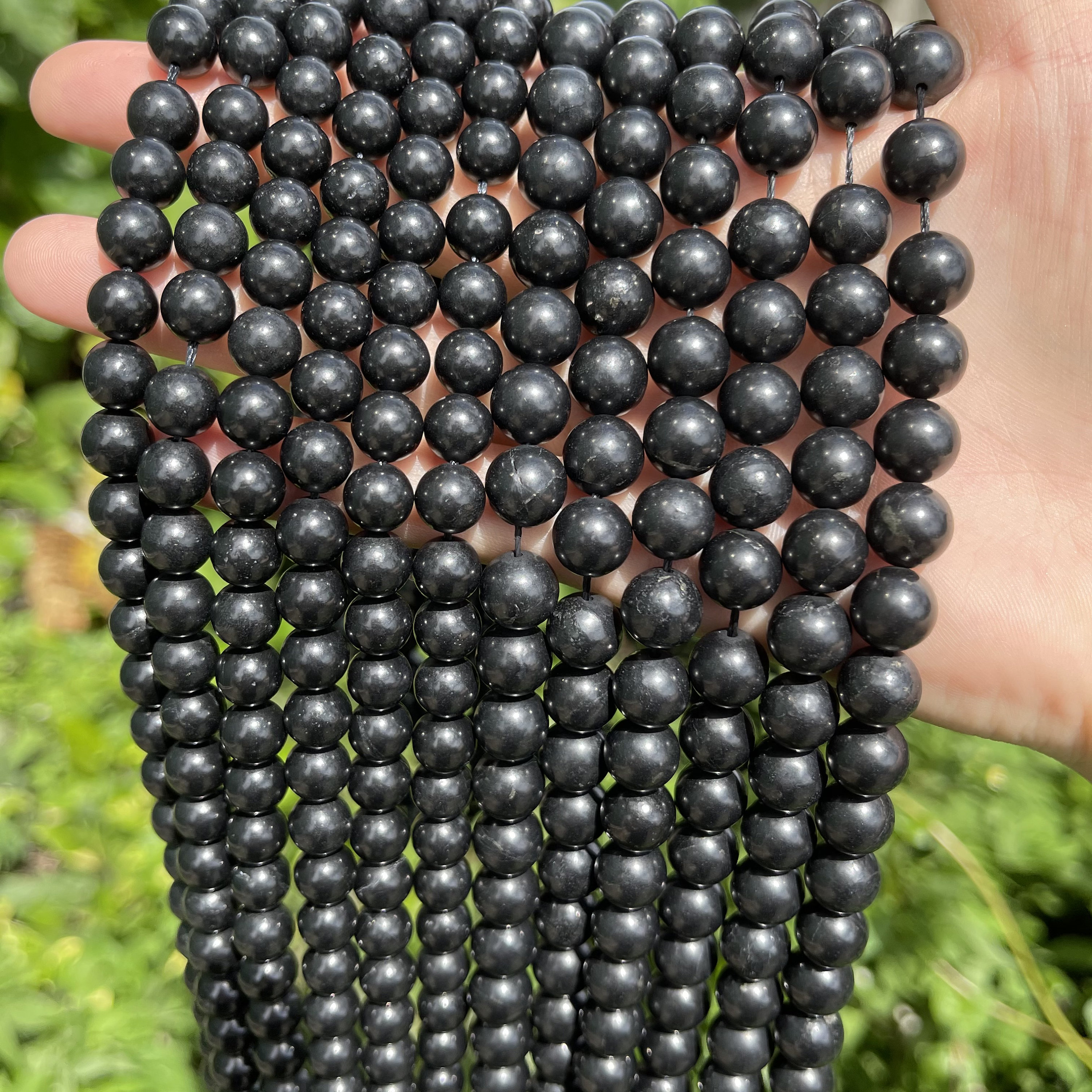Genuine Shungite Beads Round Shungite Beads Russia Shungite Etsy