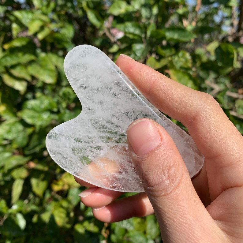 Natural Clear Quartz Gua Sha Face Gua Sha Crystal Gua Sha Etsy