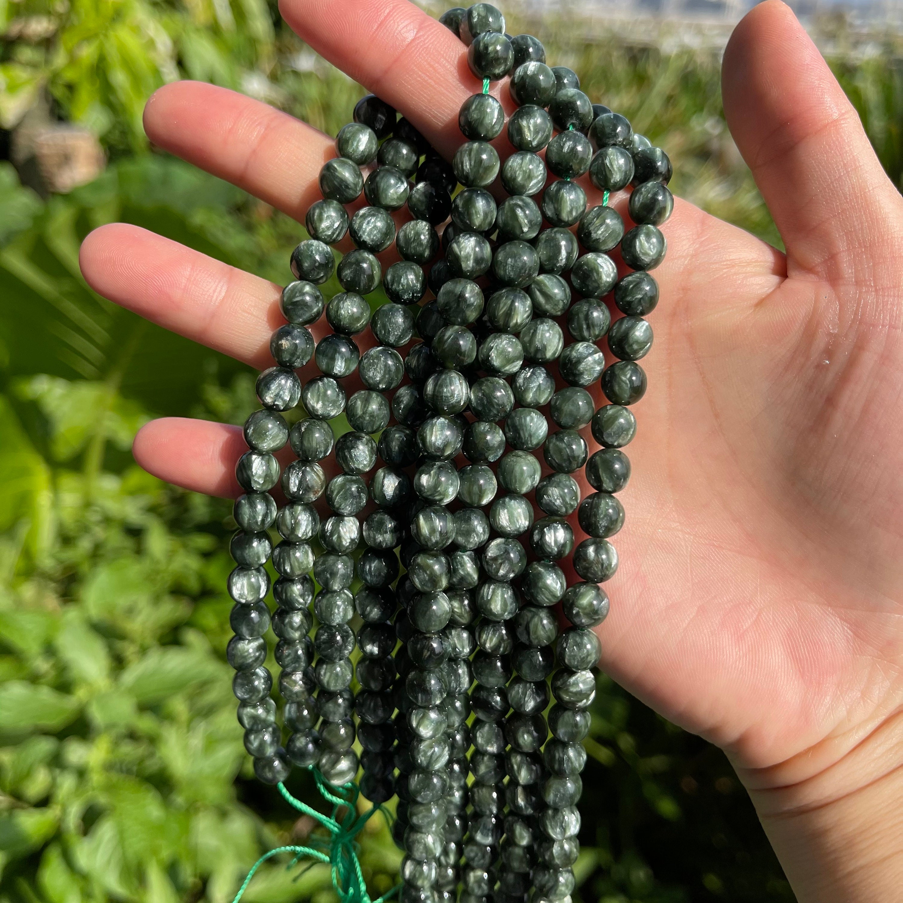 Genuine Seraphinite Beads AAAA Quality Seraphinite Smooth - Etsy