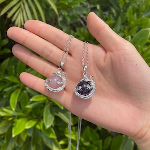 Dragon Claw Gemstone Sphere Pendant: Silver Wrapped Healing Crystal Necklace