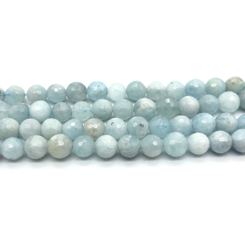 12mm 8mm 10mm Crystal Quartz Beads Cut 4mm Natural Faceted Round Aquamarine Beads Genuine Beads for Jewelry Making 6mm