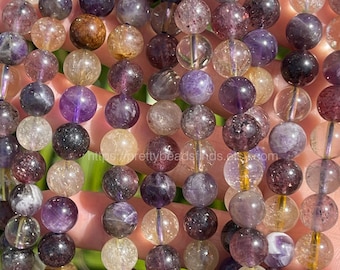 Auralite 23 Beads 6mm 8mm 10mm Round: Spiritual Growth, Anxiety Relief,Jewelry Making