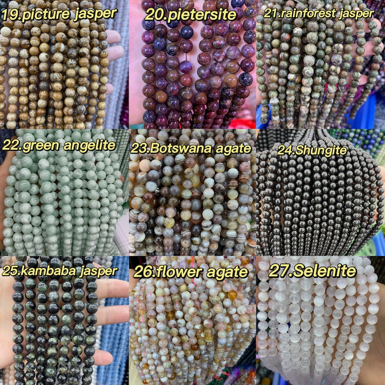 High Quality Gemstone Beads Wholesale, Round Smooth Beads, Real Crystal Beads, Bracelet Beads, 6mm, 8mm, 10mm, Citrine, Malachite zdjęcie 4