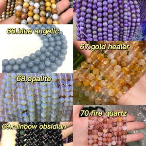 High Quality Gemstone Beads Wholesale, Round Smooth Beads, Real Crystal Beads, Bracelet Beads, 6mm, 8mm, 10mm, Citrine, Malachite zdjęcie 9