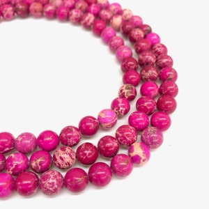 Dyed Imperial Jasper Beads: Round Sea Sediment Stone, 15&#39;&#39; Strand