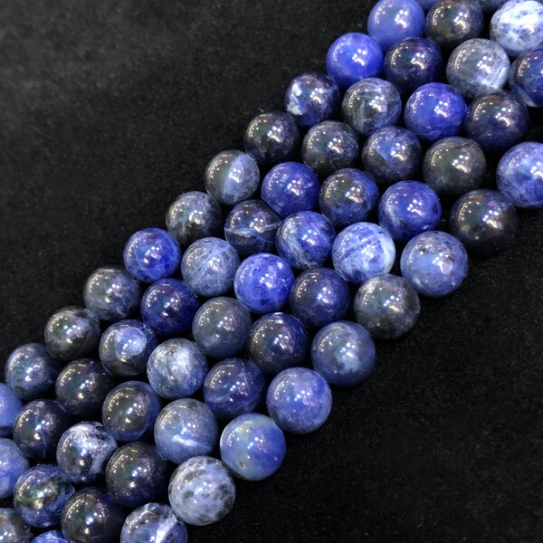 Natural Blue Sodalite Beads, Gemstones Beads, Round Beads, Smooth Beads, 6mm, 8mm, 10mm, 12mm, Full Strand 15''