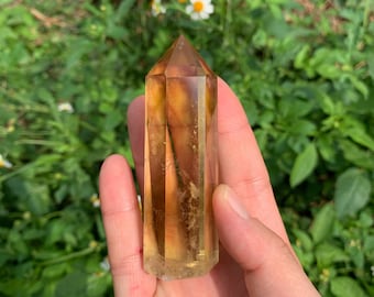 Citrine Point, Citrine Crystal Tower, Obelisk Crystal, Quartz Crystal Point, Healing Crystal, Meditation Tower