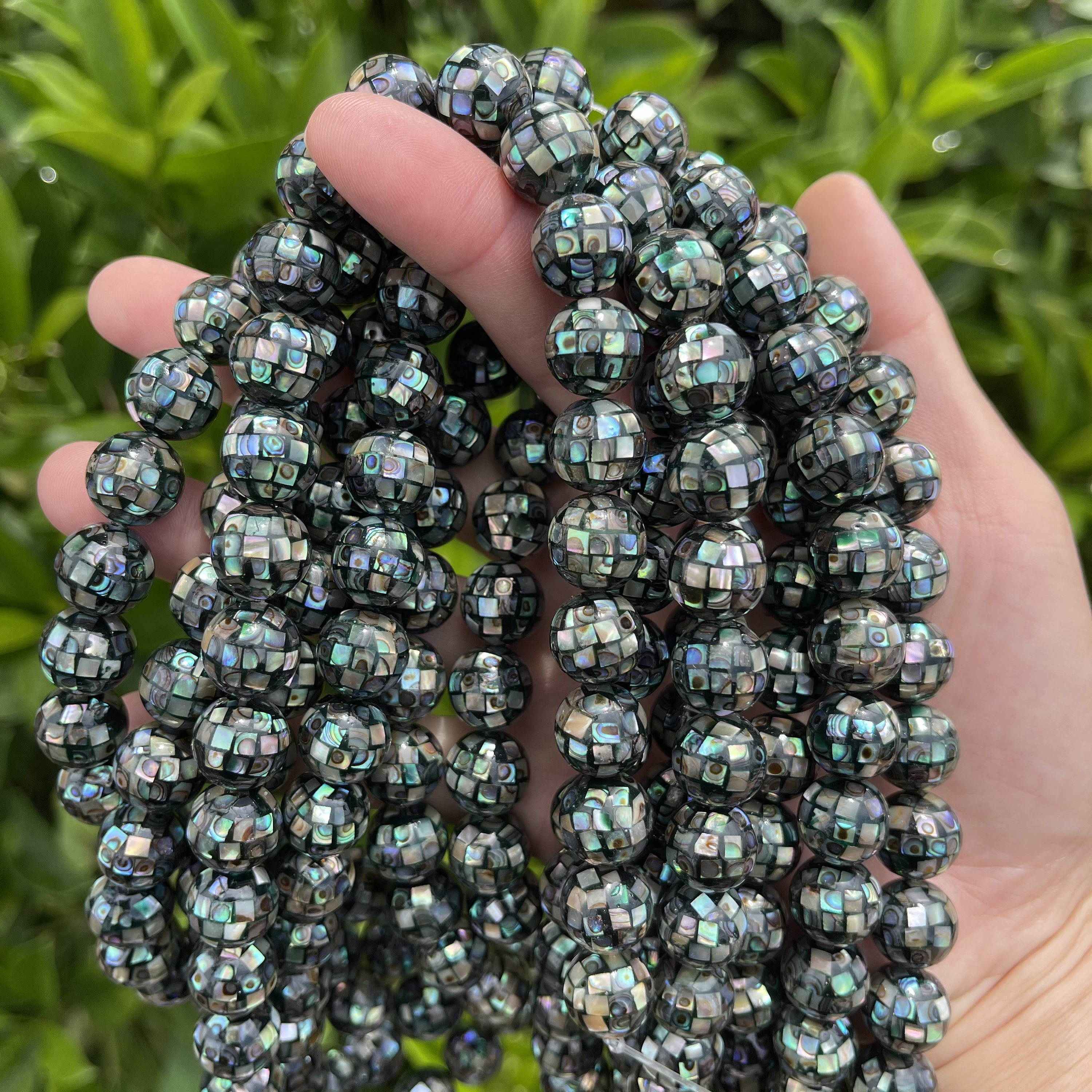 Abalone Shell Mosaic Beads: Round Paua Shell Ball, 10mm 12mm (10PCS) - Etsy