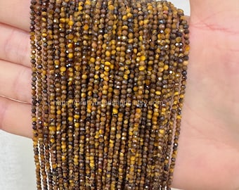 Natural Tiny Faceted Tiger Eye Beads: For Jewelry DIY, 2-4mm