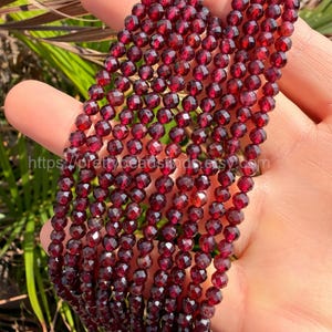 Perles de grenat AAA : perles rondes à facettes pour la fabrication de bijoux