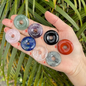 Crystal Donut Pendant: 30mm Gemstone Circle Charm