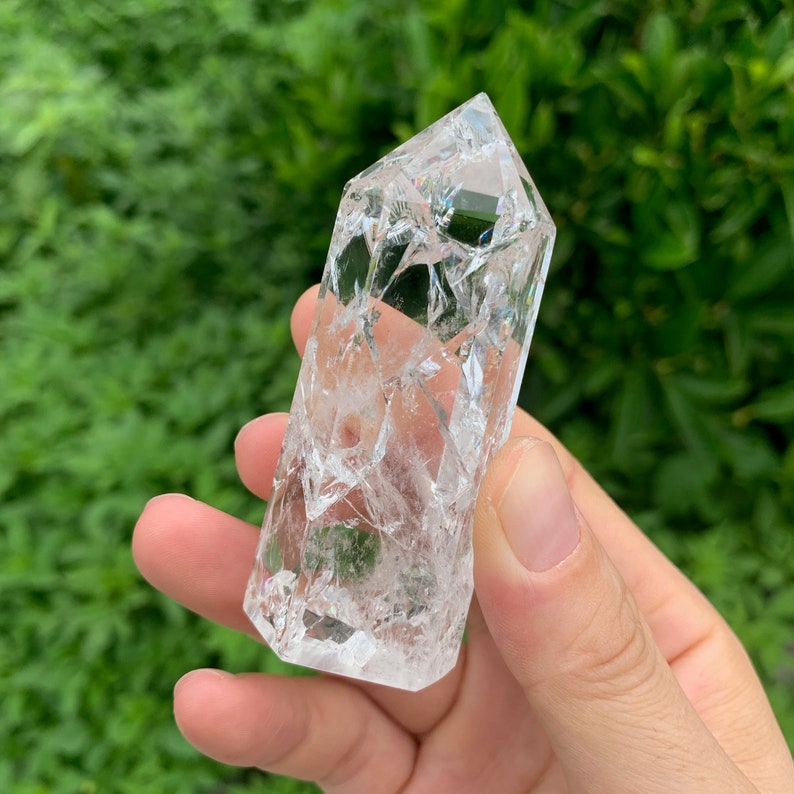 AAA Natural Crackle Quartz Tower Crystal Point Healing Etsy