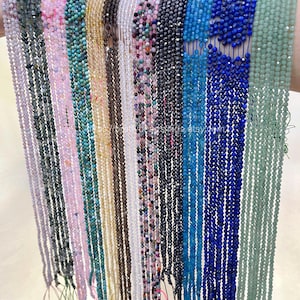 Faceted Round Gemstone Beads, Tiny Faceted Beads, DIY Beads, Small Crystal Beads, 2mm, 3mm, 4mm Faceted Round Beads, For Jewelry Making