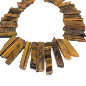 Yellow Tiger Eye Point Beads: Crystal Spike Gemstone Slices