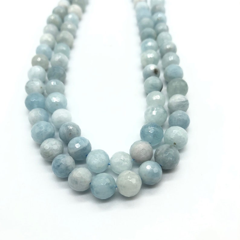 12mm 8mm 10mm Crystal Quartz Beads Cut 4mm Natural Faceted Round Aquamarine Beads Genuine Beads for Jewelry Making 6mm