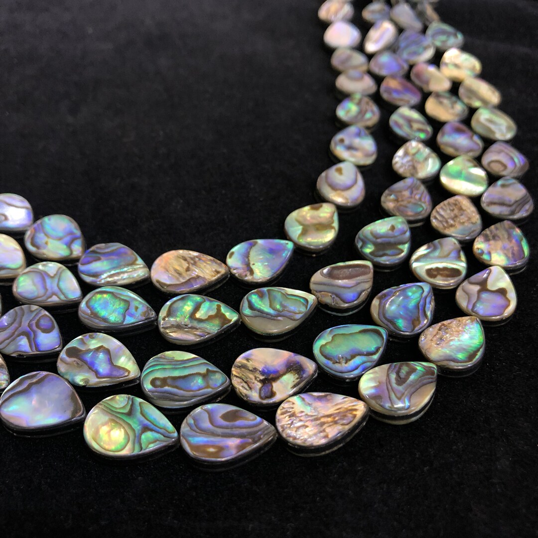 Abalone Shell, Flat Tear Drop Shape Beads, Abalone Jewelry, Paua Beads ...