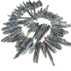 Blue Apatite Crystal Points: Raw Quartz Beads for Necklace Pendants