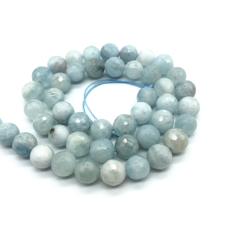 12mm 8mm 10mm Crystal Quartz Beads Cut 4mm Natural Faceted Round Aquamarine Beads Genuine Beads for Jewelry Making 6mm