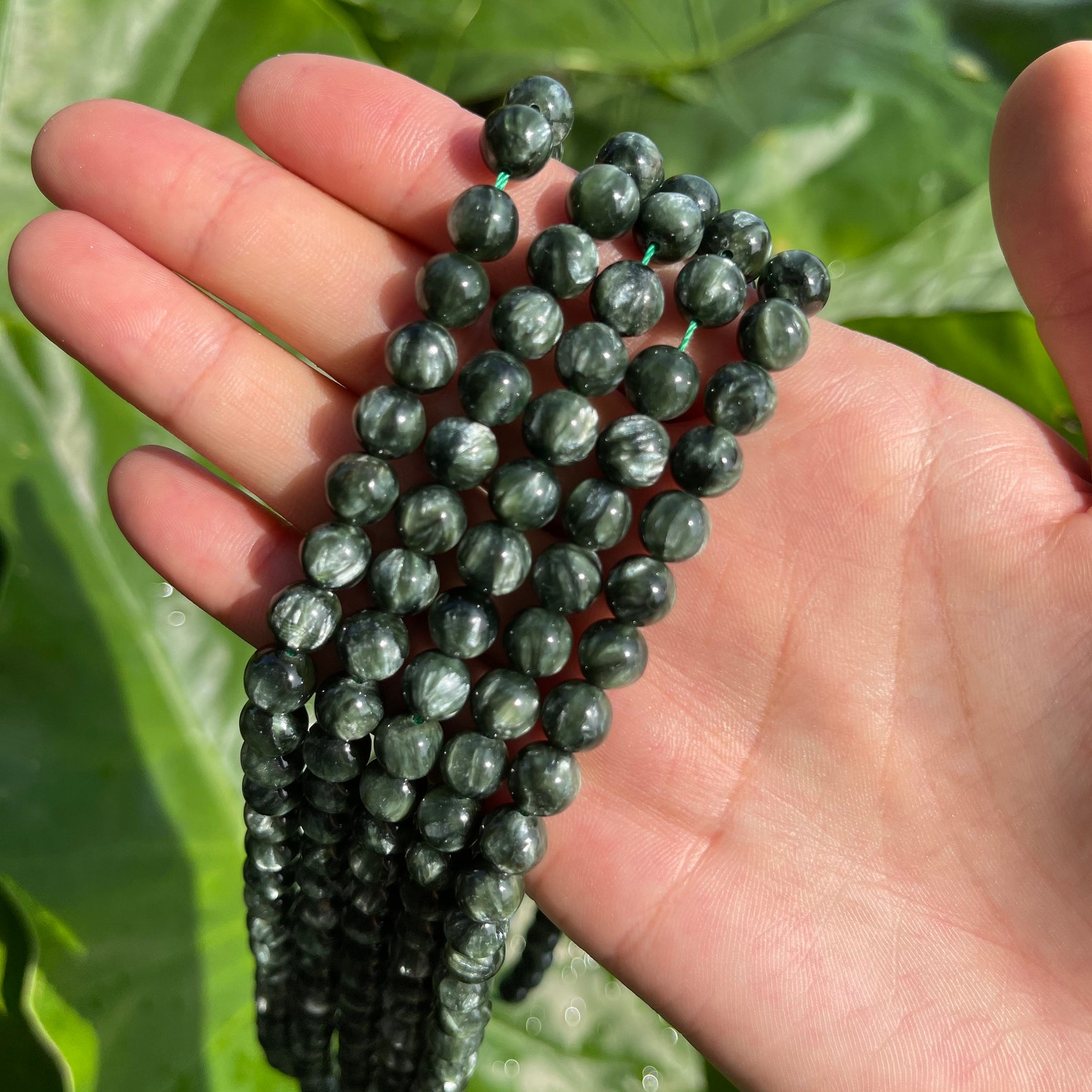 Genuine Seraphinite Beads AAAA Quality Seraphinite Smooth - Etsy