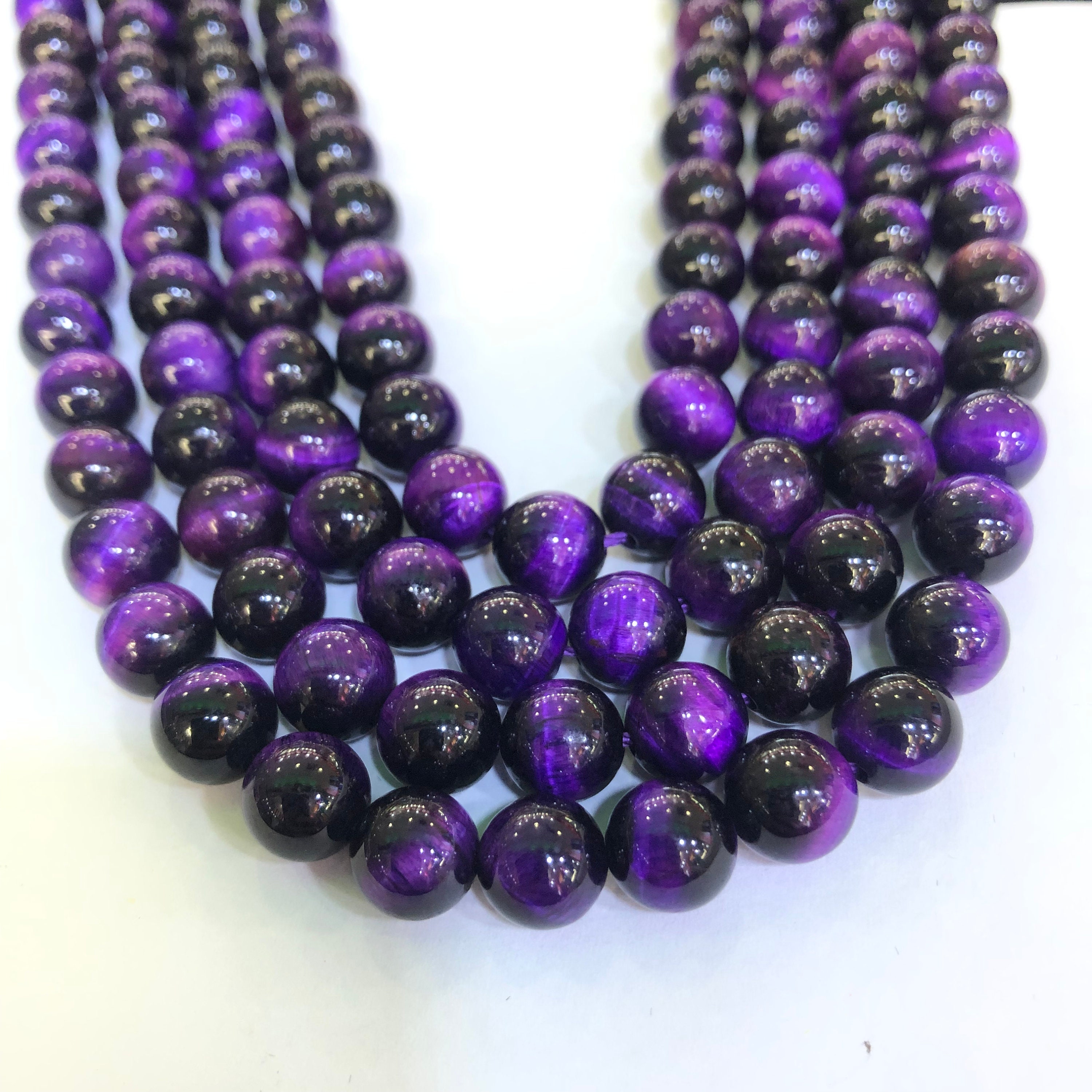 Natural Tiger Eye Beads Purple Tiger Eye AAA Grade Gemstone Etsy