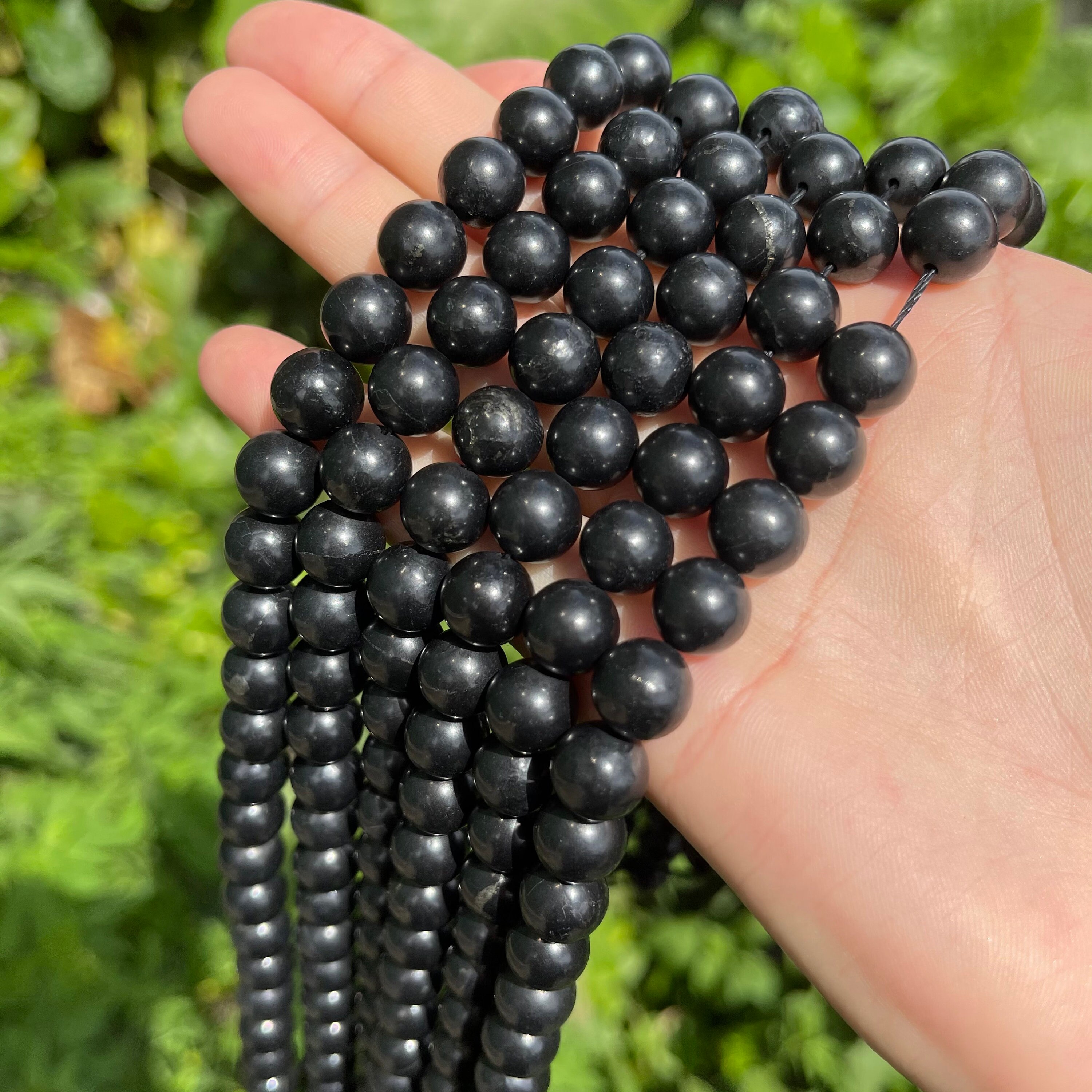 Genuine Shungite Beads Round Shungite Beads Russia Shungite Etsy