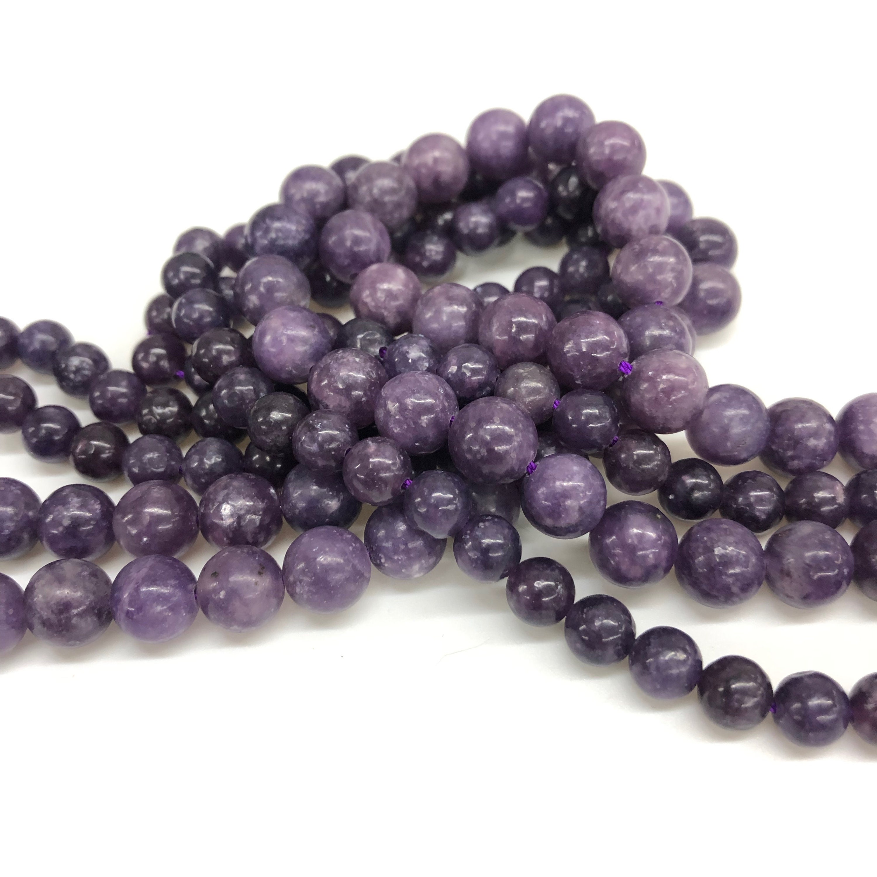 6mm Natural Lepidolite Beads Purple Lepidolite Round Beads Etsy