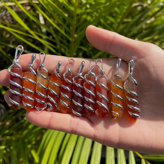 Carnelian Wire Wrapped Pendant Wire 
