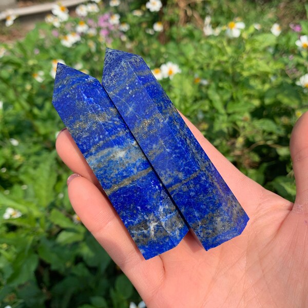 Natural Lapis Lazuli Tower, Quartz Obelisk, Lapis Lazuli Point, Gemstone Tower, Chakra Crystal Tower, Healing Crystals