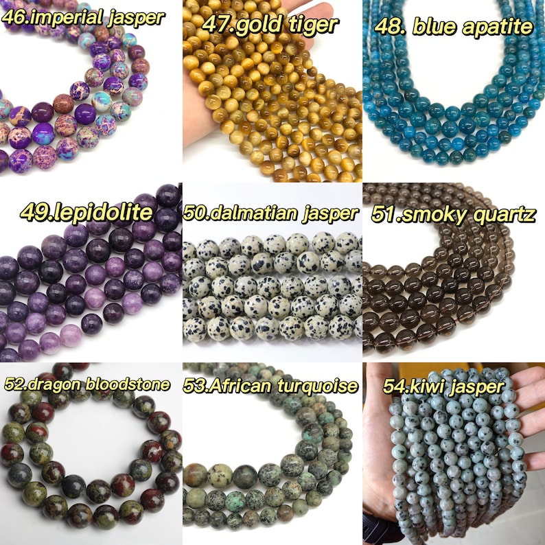 High Quality Gemstone Beads Wholesale, Round Smooth Beads, Real Crystal Beads, Bracelet Beads, 6mm, 8mm, 10mm, Citrine, Malachite zdjęcie 7